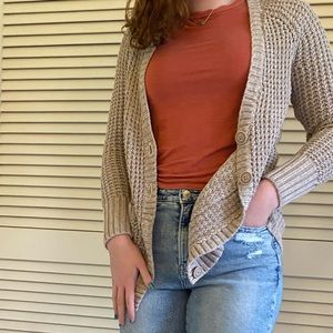 Oatmeal chunky knit cardigan